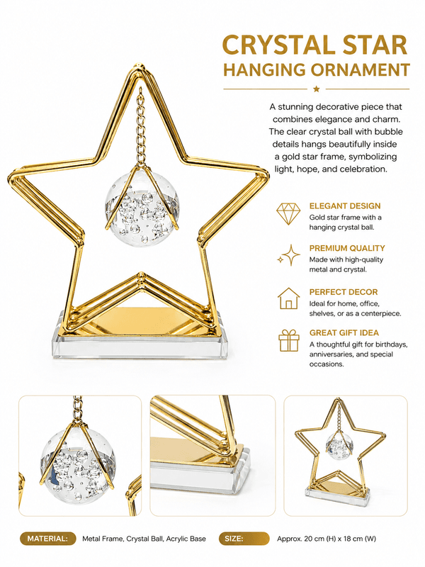 Image of Elegant Crystal Star Decorative