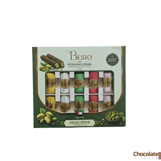 Image of  🍫 BESTO Pistachio Cream Wafer Chocolate Sticks