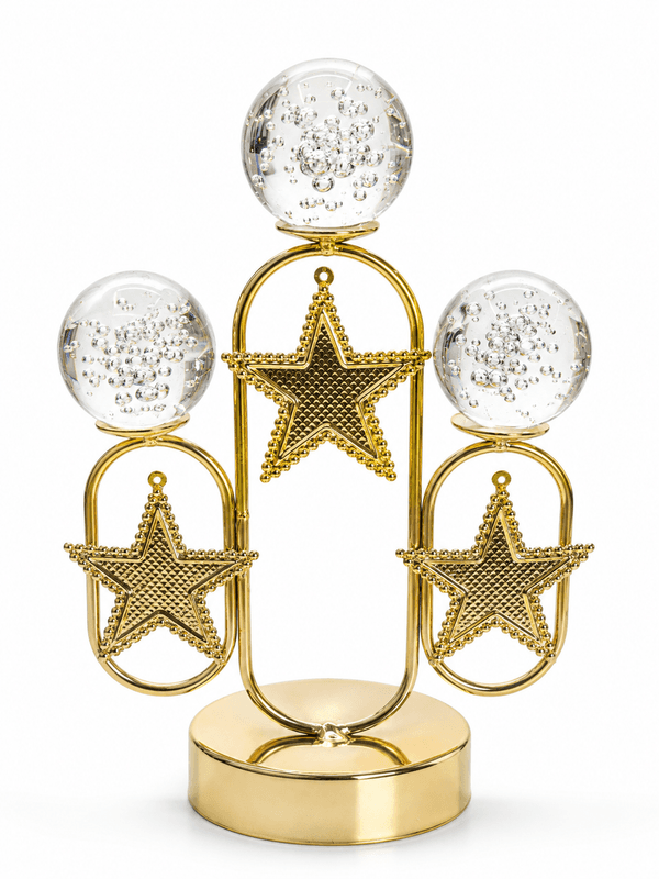 Image of Golden Star Crystal Ball Decorative Showpiece